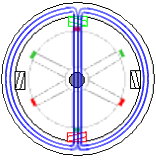 Magnetfeldlinien im Schrittmotor